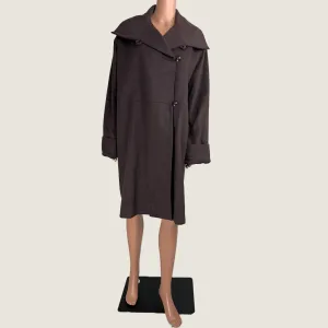 Victoria Loftes Dark Brown Wool Overcoat 14