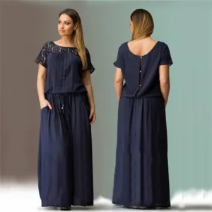 Women Cozy Summer Short Sleeve Long Evening Party Prom Maxi Dress Vestidos Summer Dress