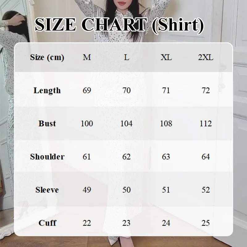 Women's Long Sleeve Printed Shirt & High-Waisted Fishtail Skirt Set