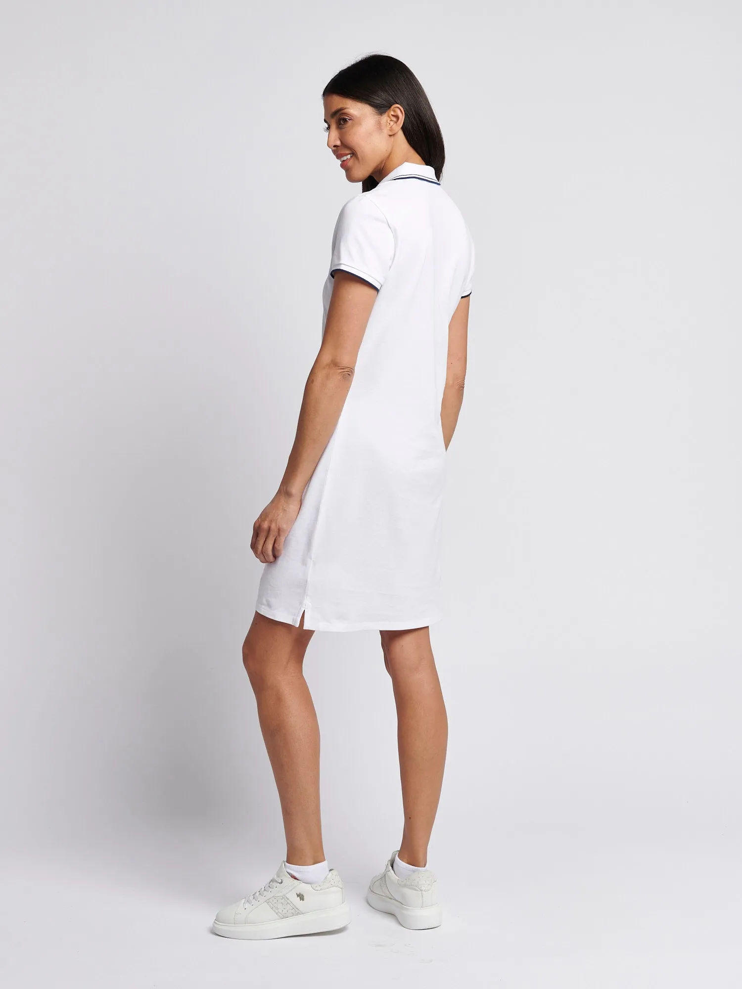 Womens Polo Dress in Bright White