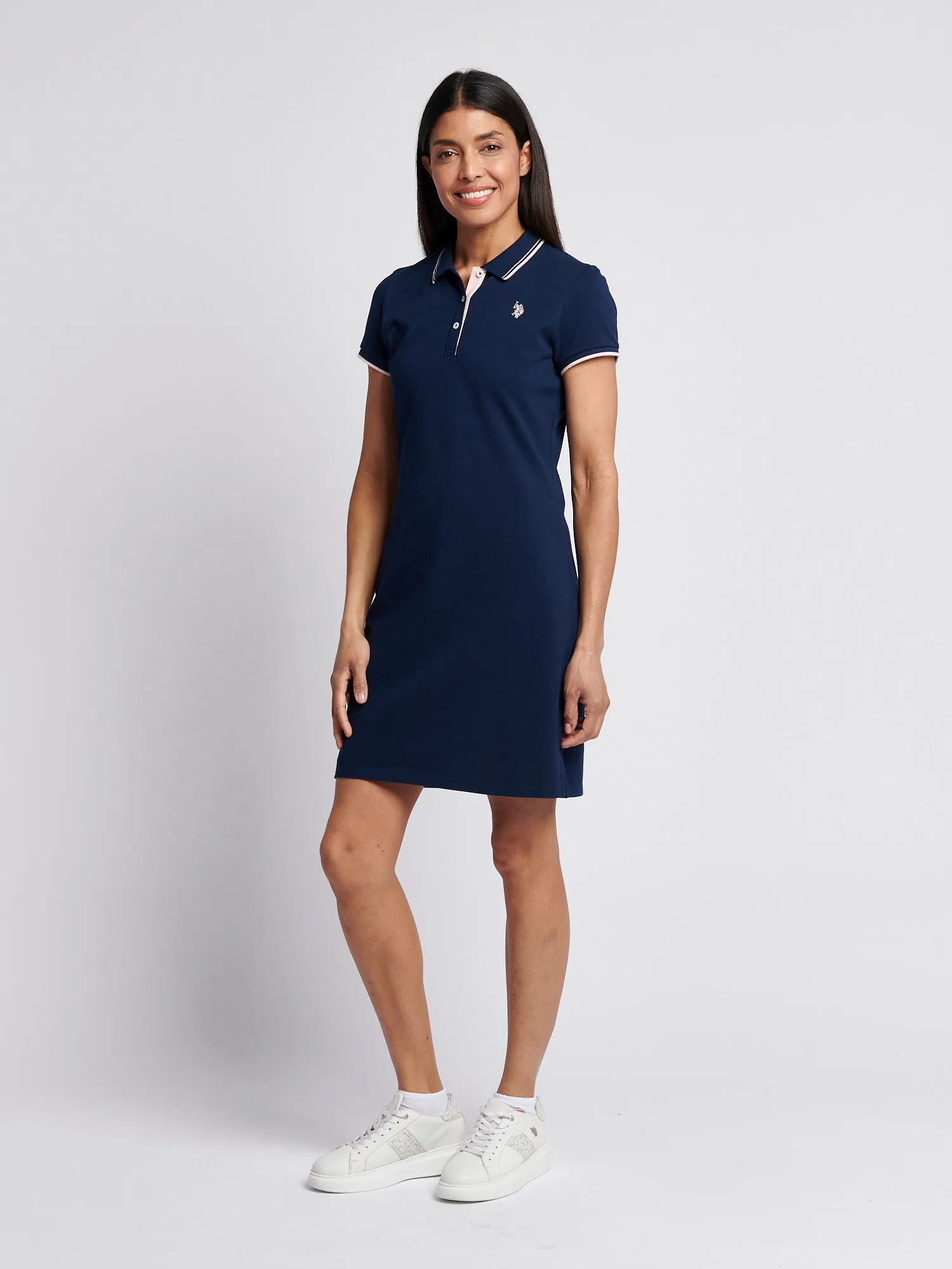 Womens Polo Dress in Navy Iris