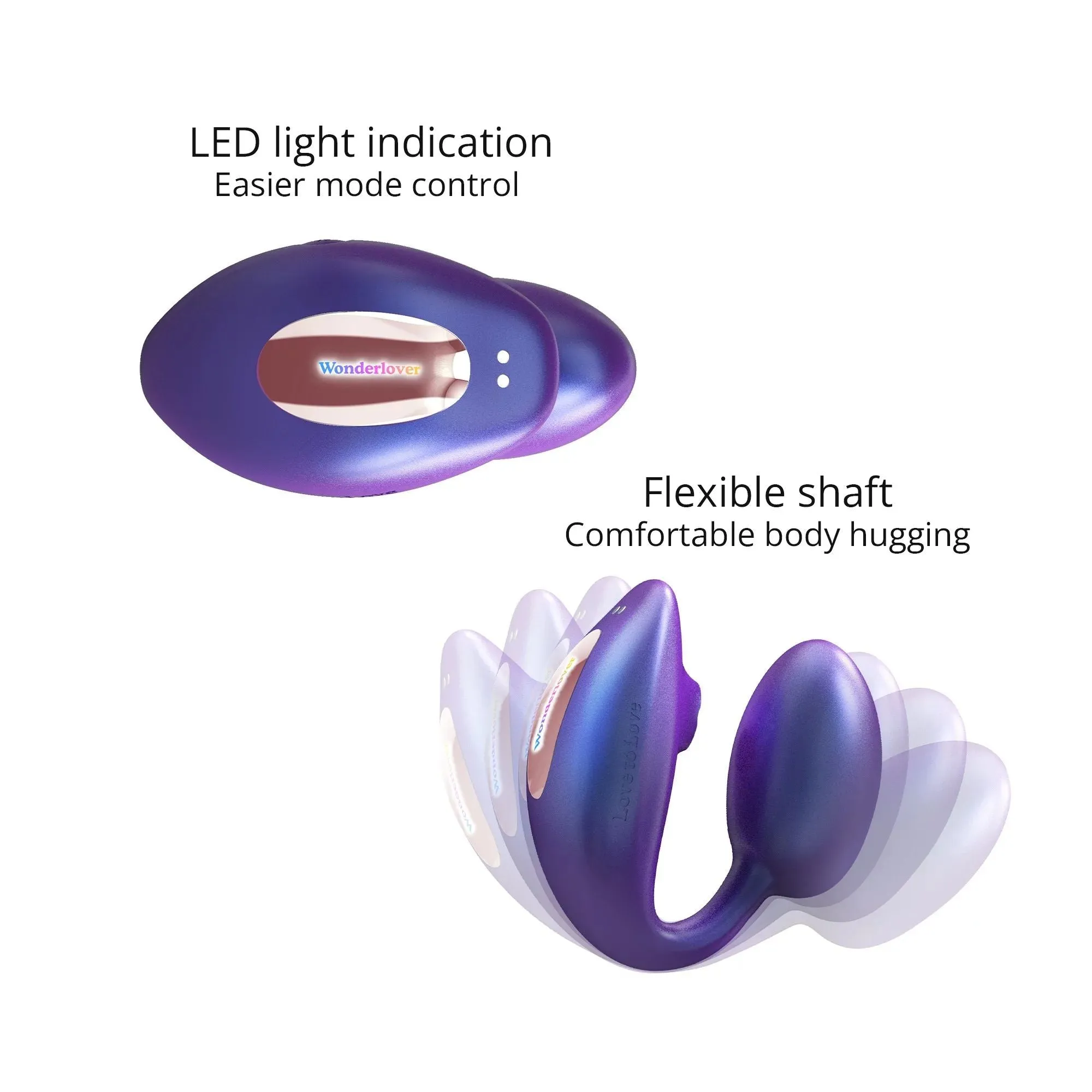 Wonderlover Hands Free Clitoral and G-Spot Vibrator with Remote - Deep Blue